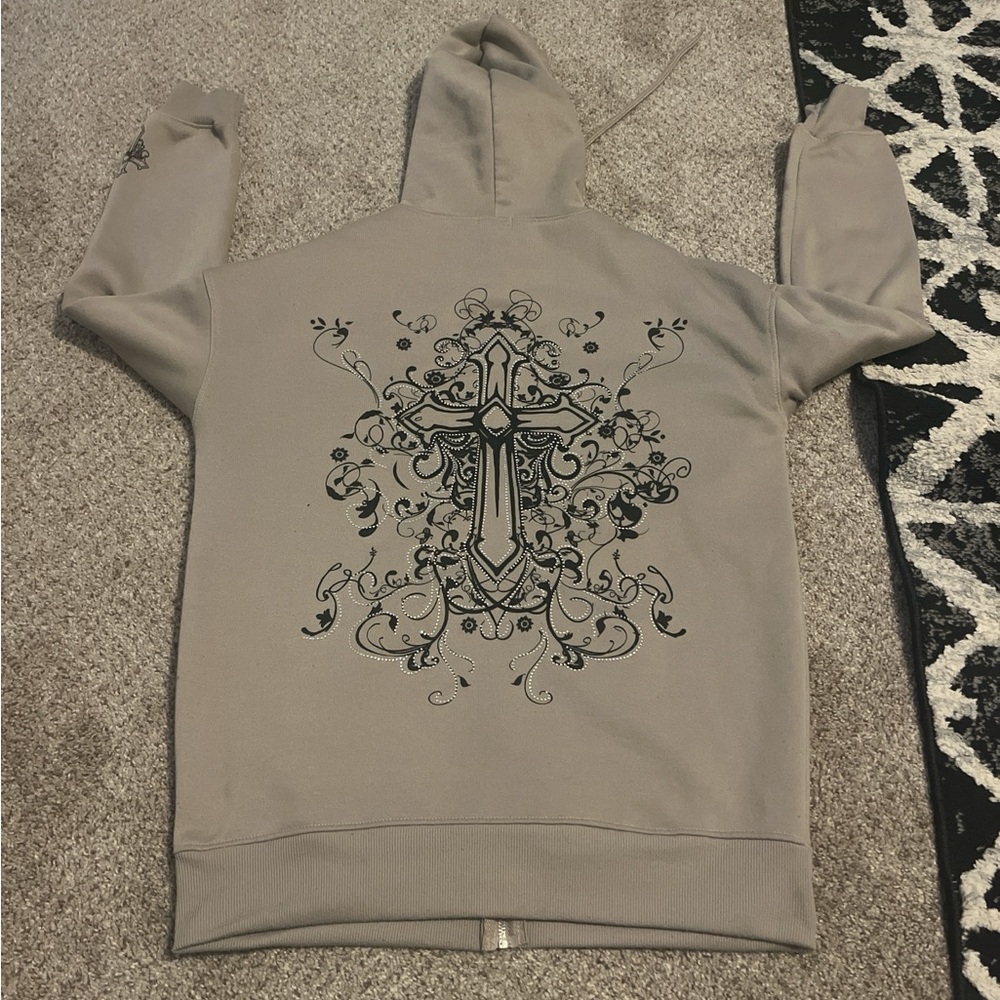 DC Gray Performance Jacket with Cross Design